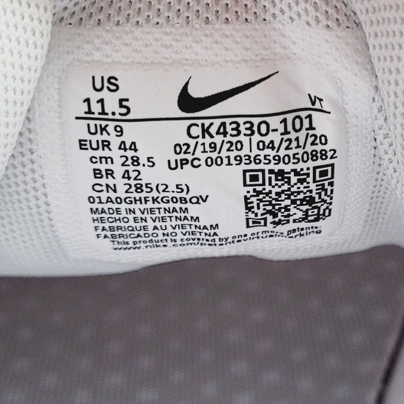 Nike Alphina 5000 White/Sail/Vast Grey Women's 11.5 - Picture 6 of 6